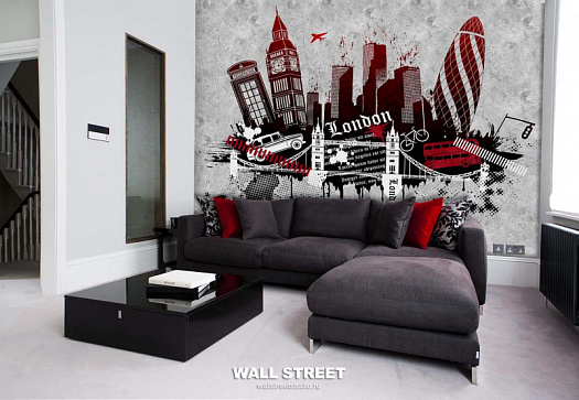 Фотообои в интерьере артикул Urban 5, URBAN, Wall street